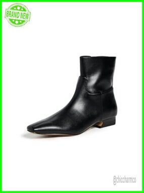 Free People Easy Does It Vegan Ankle Boots Faux Leather Stacked Heel Booties